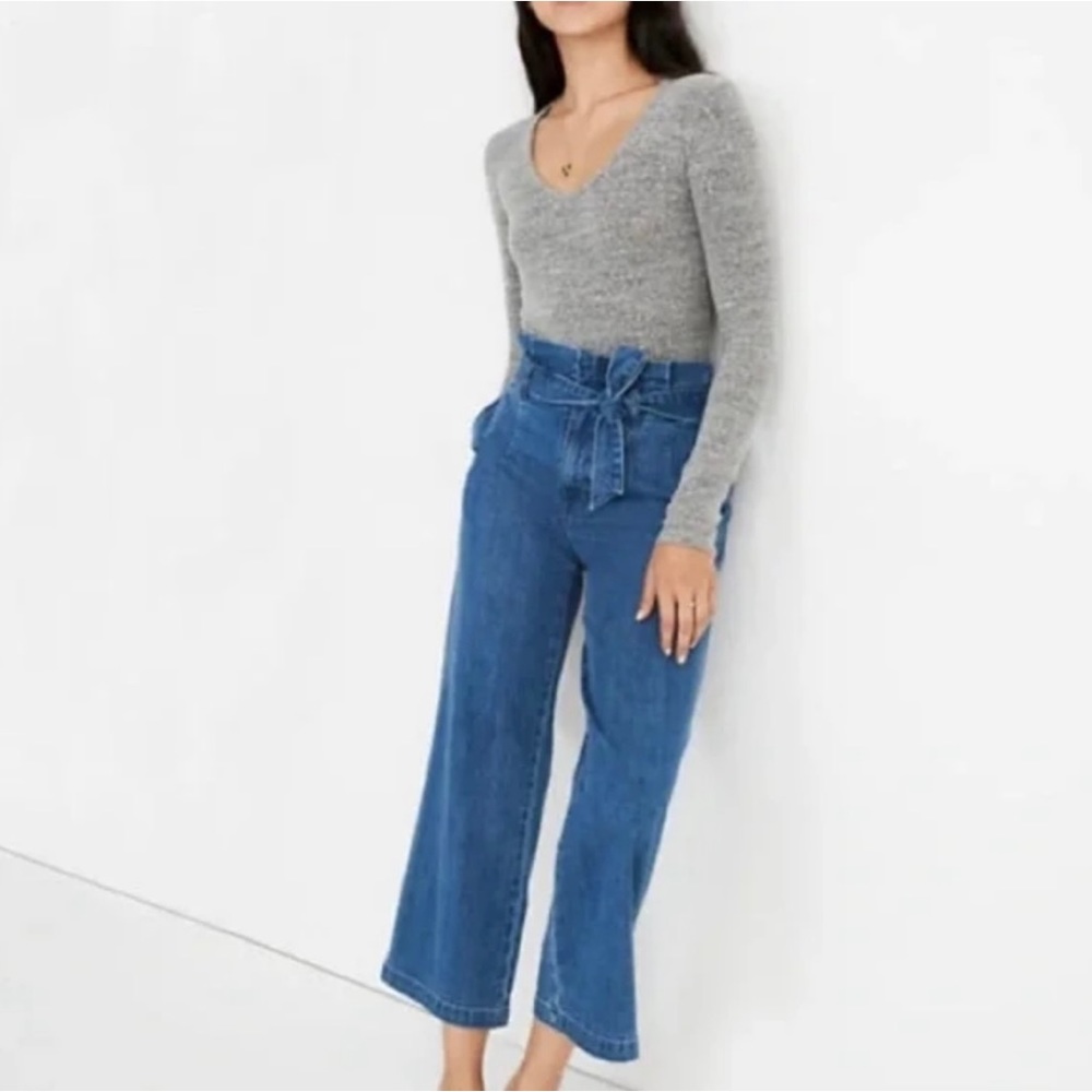 Madewell High-Waisted Cropped Paper Bag Jeans